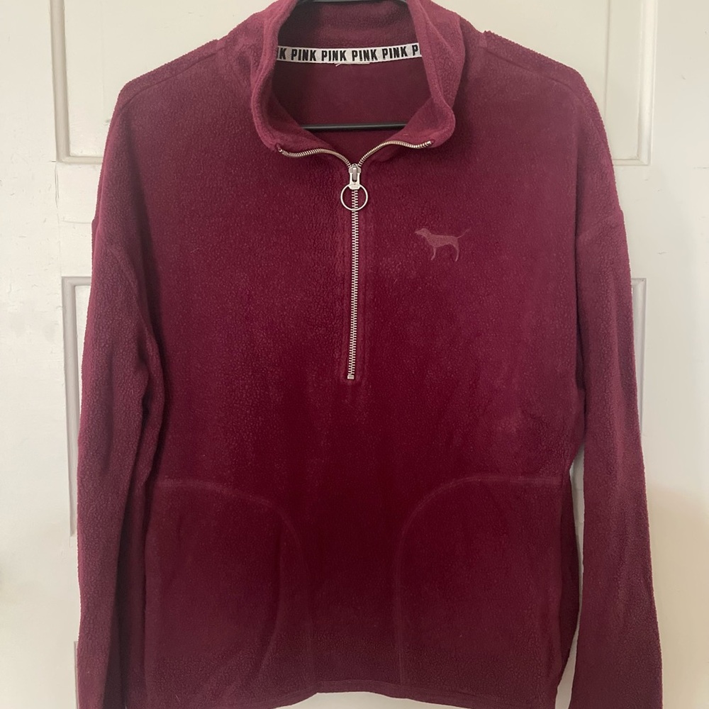 Pink Quarter-Zip Pullover